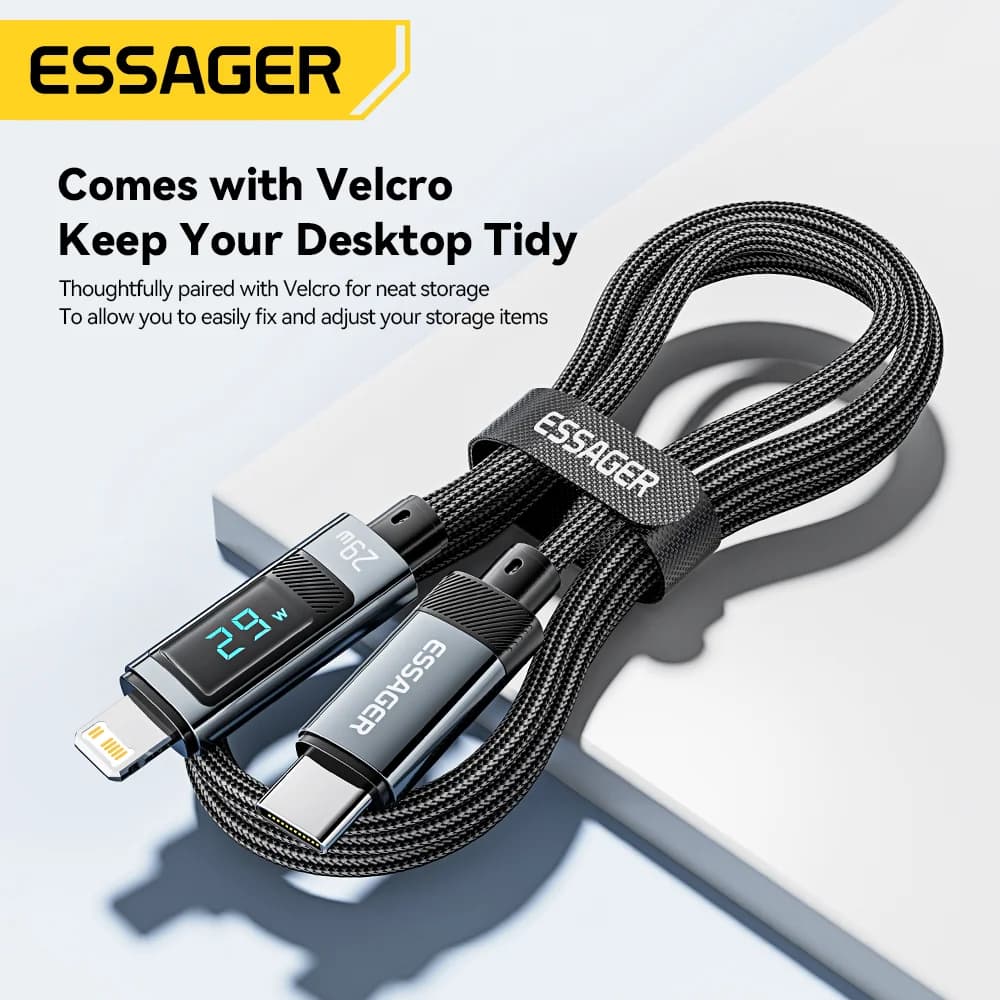 USB-C na Lightning PD kabel s rychlým nabíjením a displejem