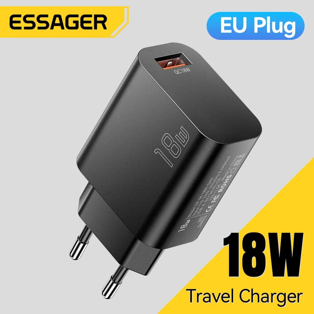 Nástěnný rychlonabíječ USB-A QC 3.0, 18W