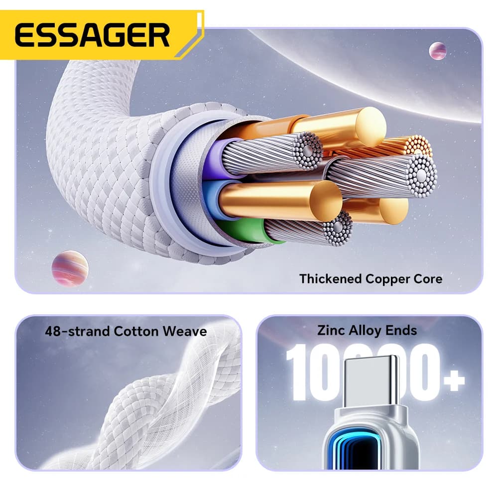 7A 100W PD rychlonabíjecí USB-C kabel