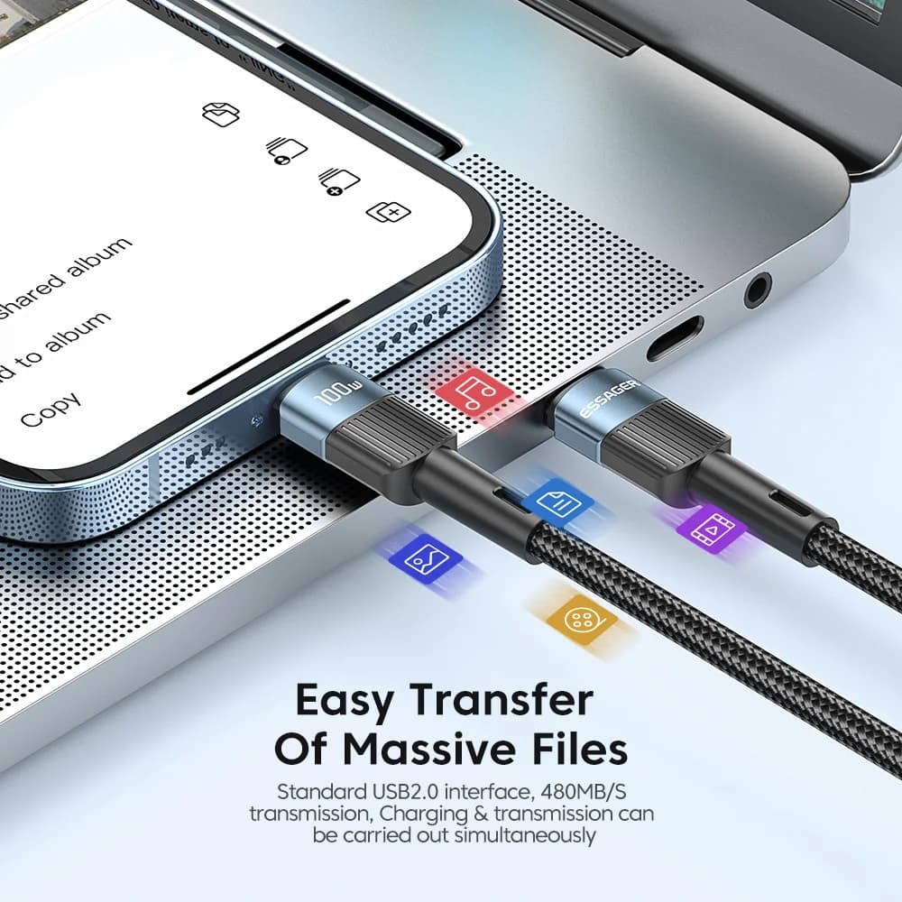 100W USB-C na USB-C rychlonabíjecí kabel 3m