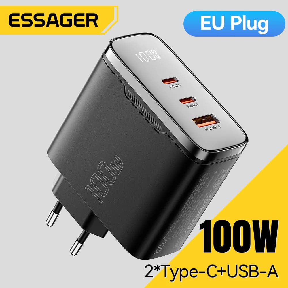 100W GaN USB-C nabíječka s digitálním displejem