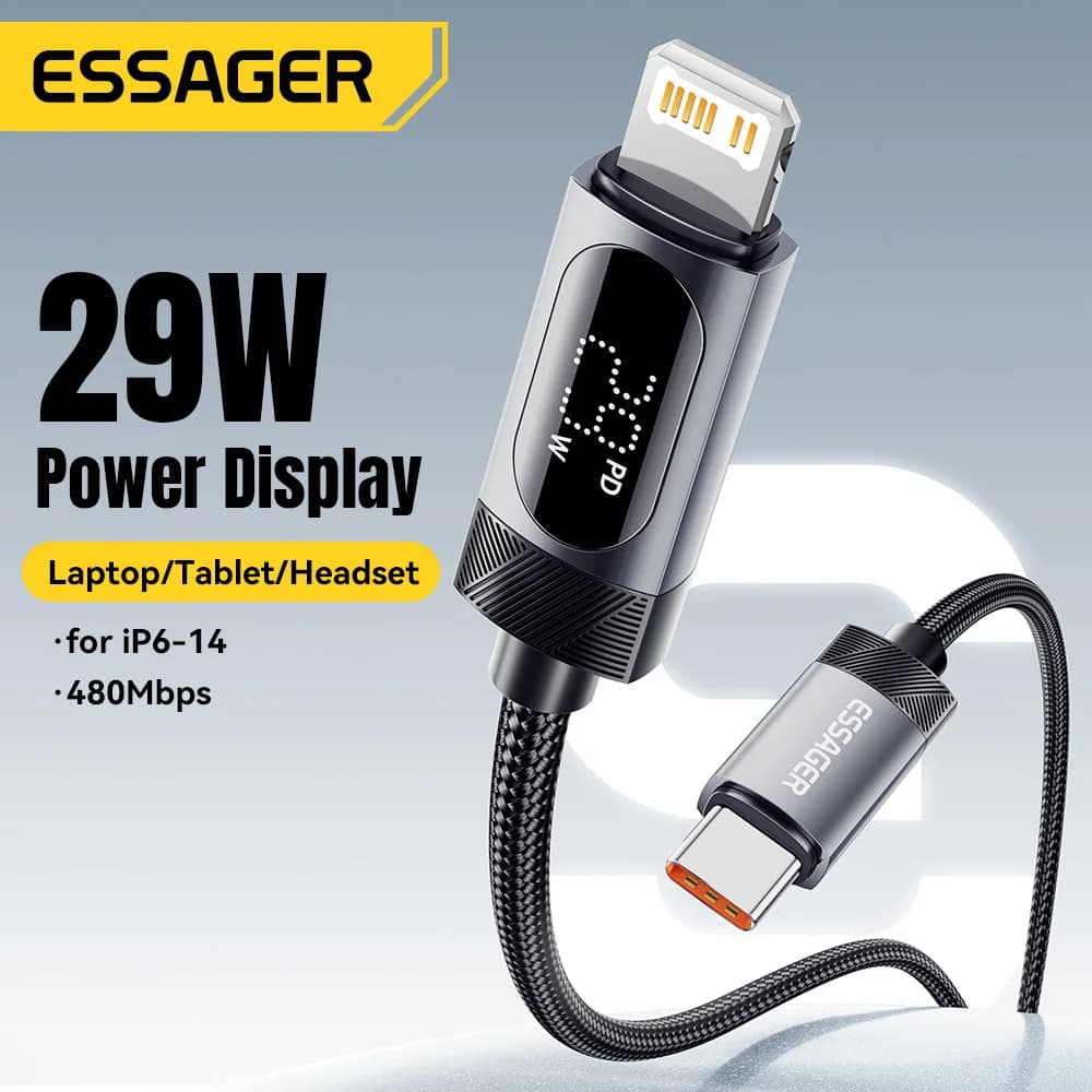 Kabel USB-C na Lightning s digitálním displejem, 29W PD