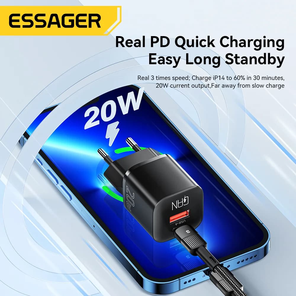 20W GaN USB-C PD rychlonabíječka
