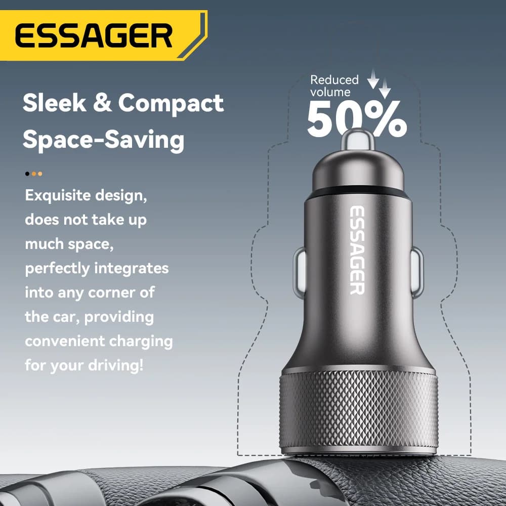 Auto-nabíječka 45W s duálním portem USB-C a displejem