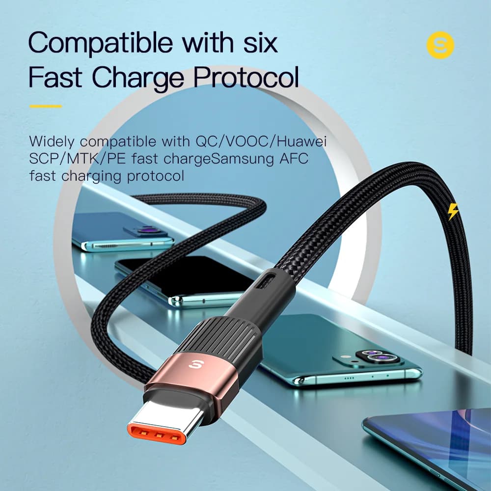 Datový kabel USB-C pro rychlé nabíjení 7A 66W