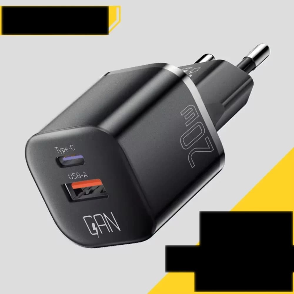 20W GaN USB-C PD síťový adaptér pro rychlé nabíjení