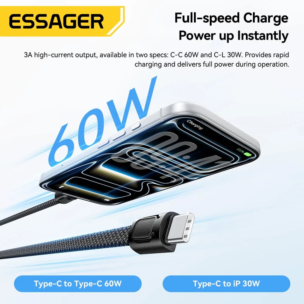 Šňůrkový kabel 60W USB-C na Lightning pro rychlonabíjení