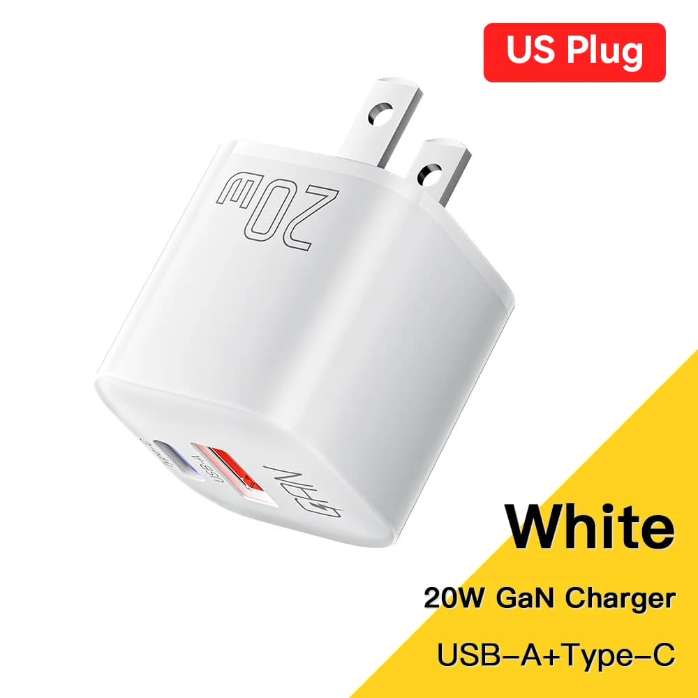 20W GaN USB-C PD síťový adaptér pro rychlé nabíjení