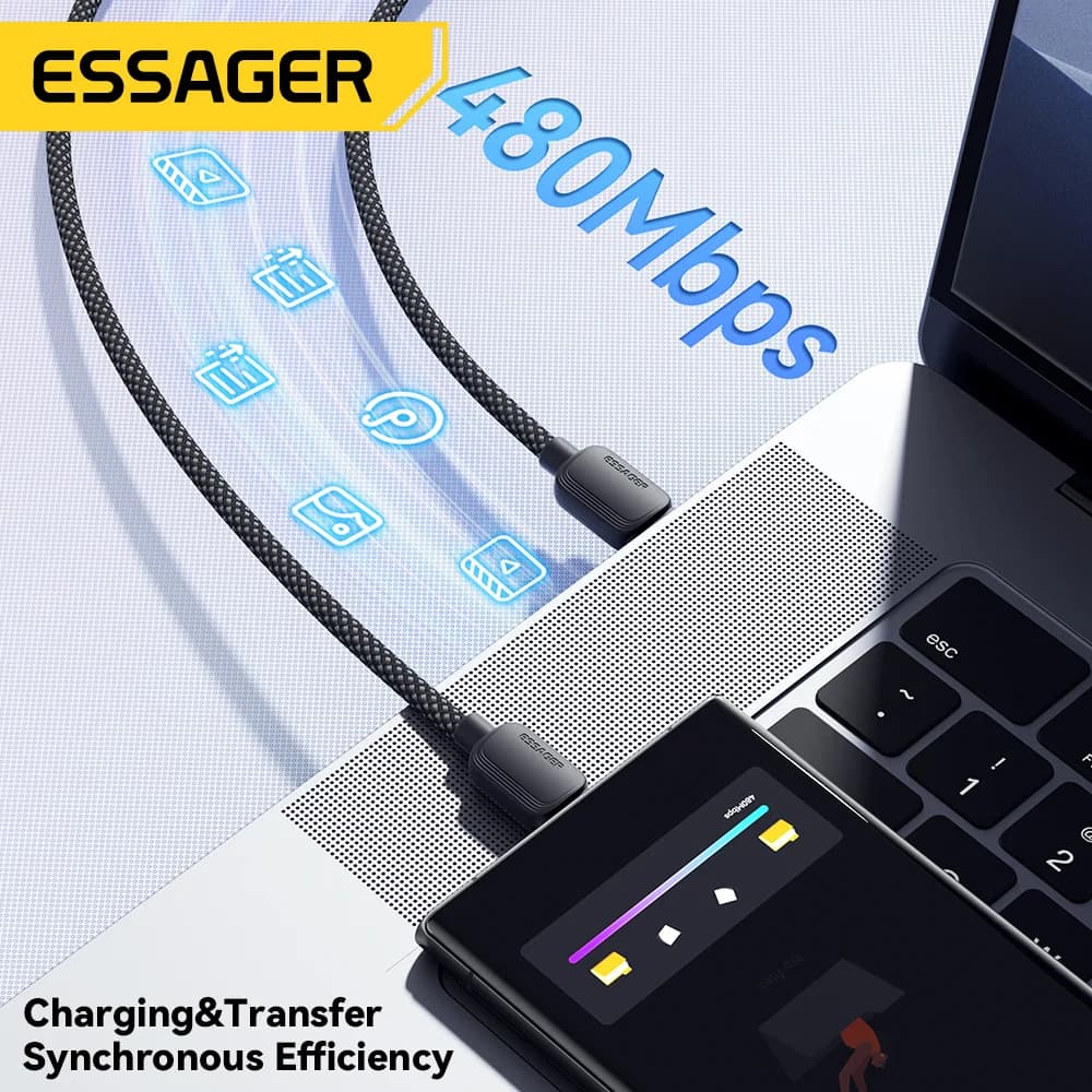 100W USB-C na USB-C kabel, 5A PD rychlé nabíjení