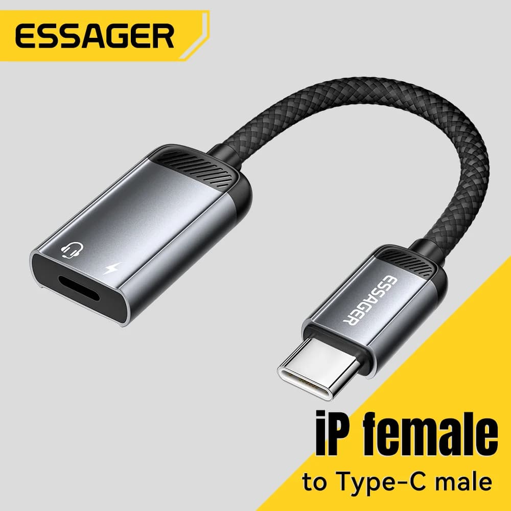 USB-C (žena) na Lightning (muž) OTG audio adaptér