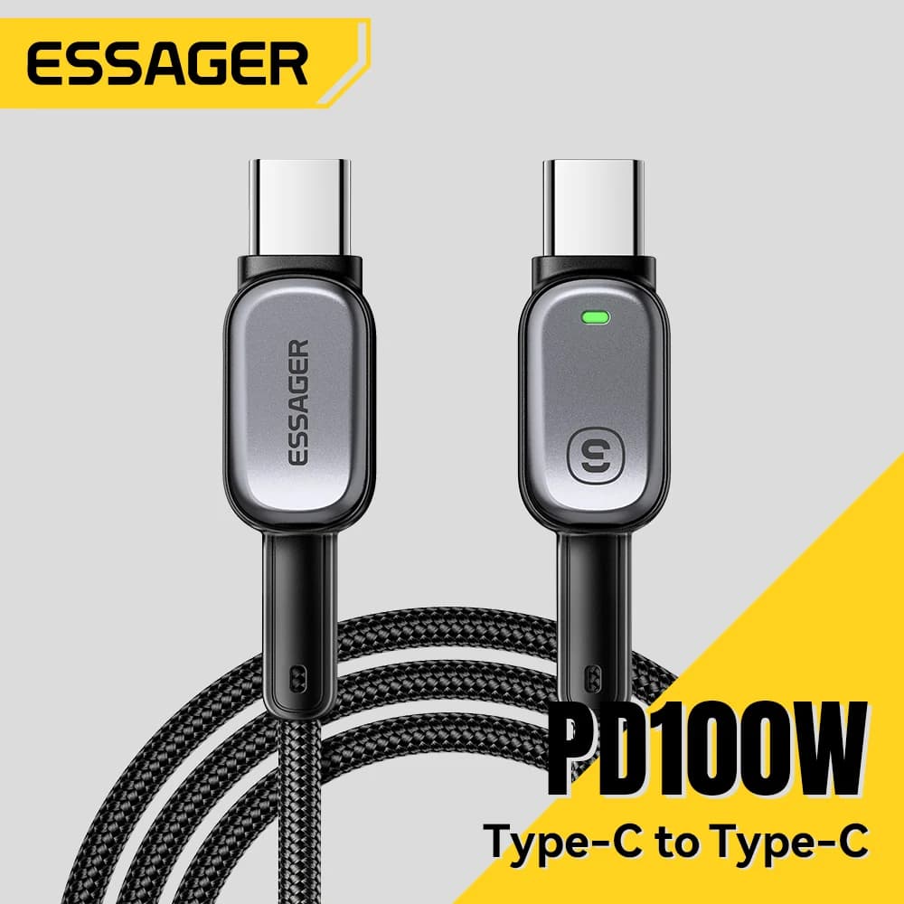 LED kabel USB-C na USB-C 100W, rychlé nabíjení PD 5A