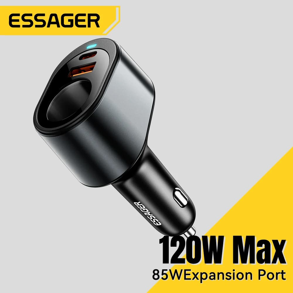 Automobilová nabíječka USB-C 120W s zásuvkou zapalovače