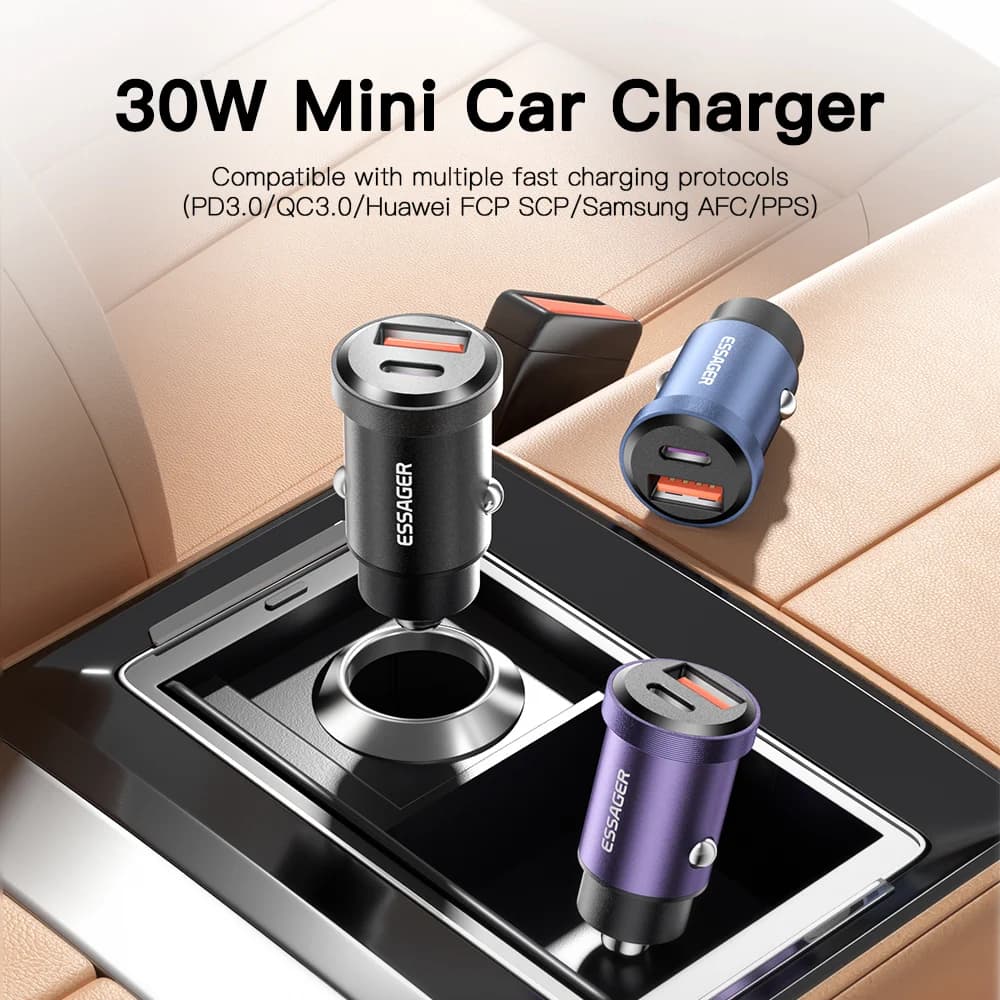 Automobilová nabíječka USB-C 30W, Quick Charge 4.0