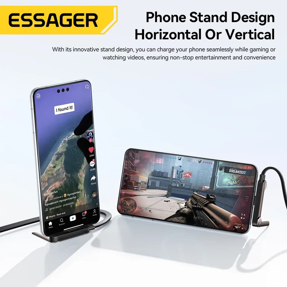 100W skládací kabel USB Type-C s držákem na telefon