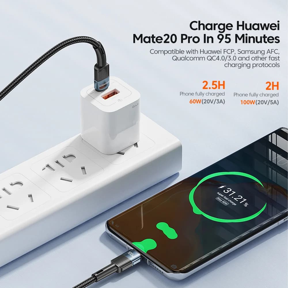 100W USB-C na USB-C rychlonabíjecí kabel 3m