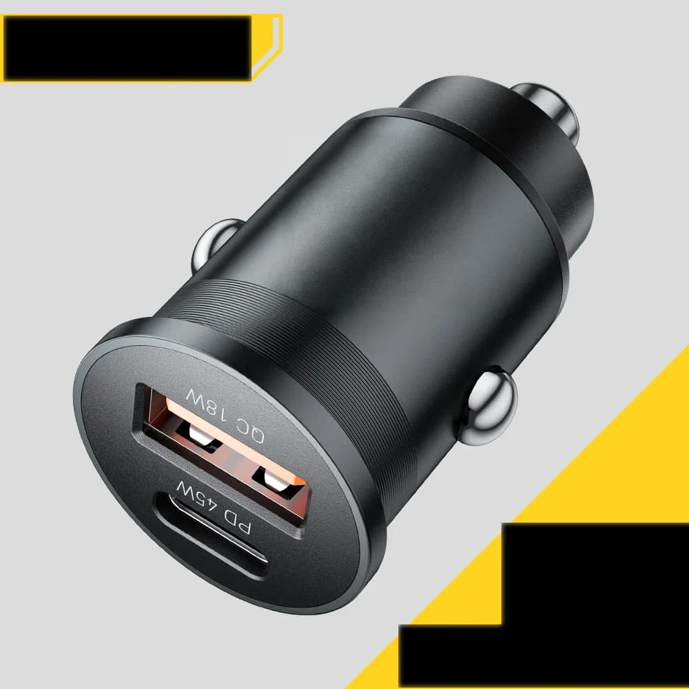 45W mini auto-nabíječka USB-C, QC 3.0