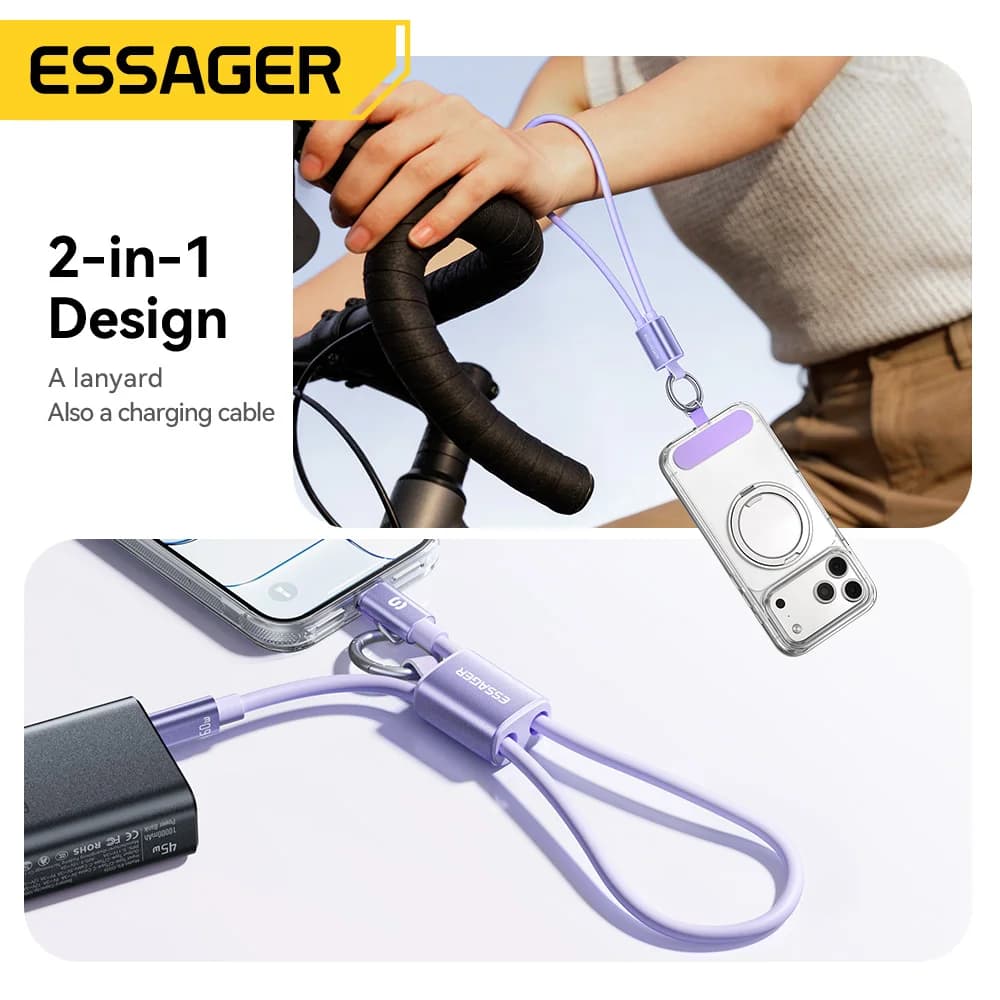 Krátký šňůrkový kabel USB-C na USB-C 60W