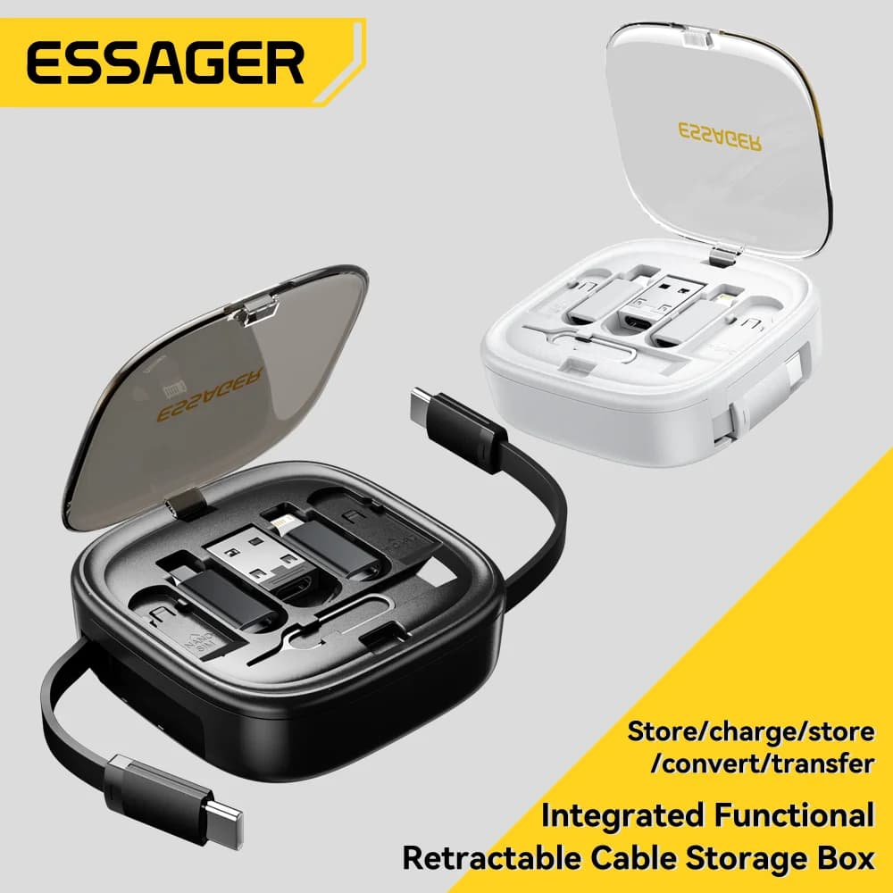 60W multifunkční sada USB-C kabelů s úložištěm pinů
