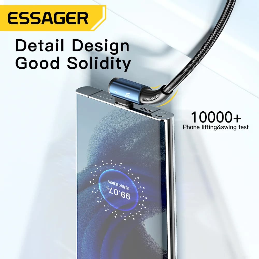 7A USB Type-C kabel s úhlem 90° a nabíjením 100W