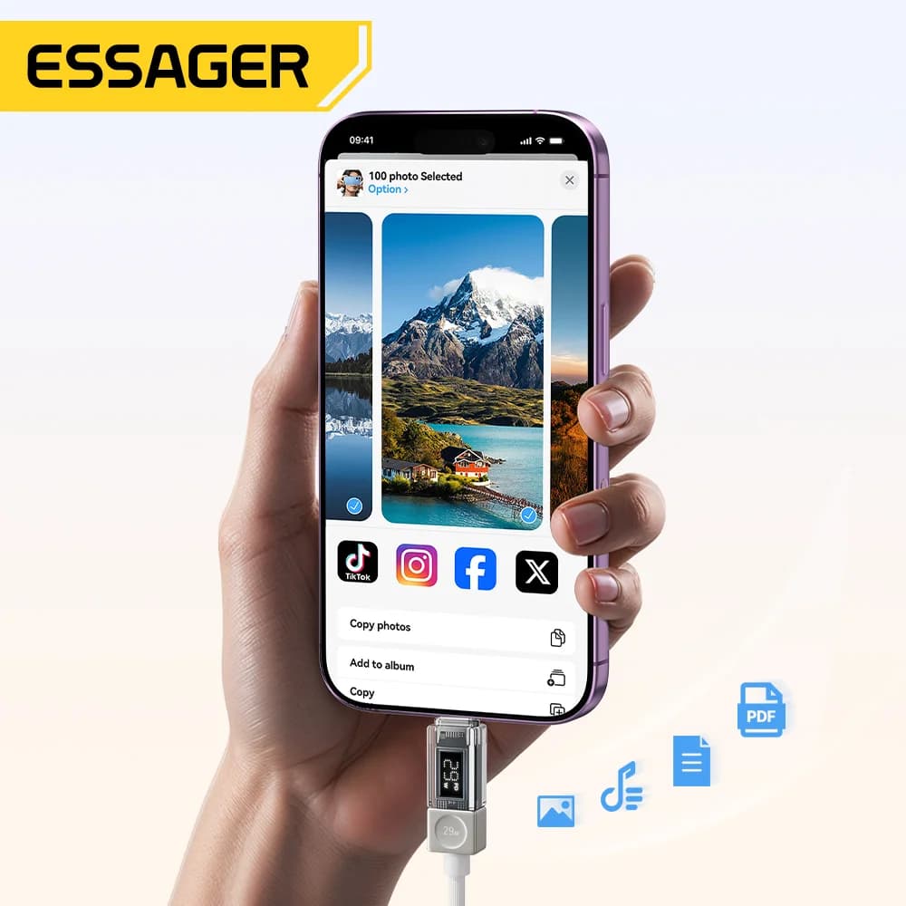 Kabel USB-C na Lightning s digitálním displejem