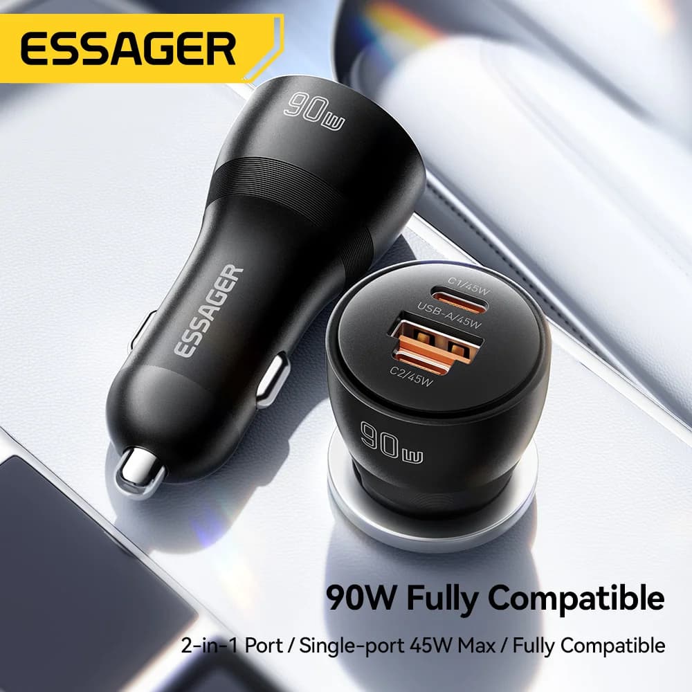 90W USB Type-C PD rychlý auto nabíječka