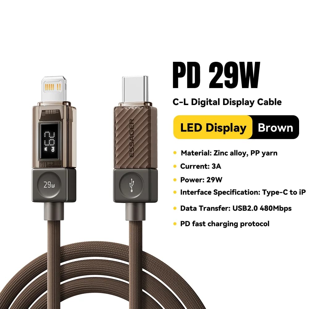 Kabel USB-C na Lightning s digitálním displejem