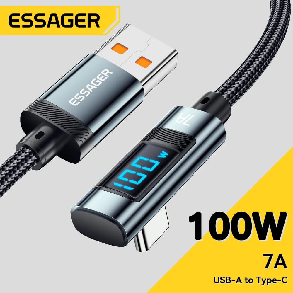 Lomený USB-C kabel 7A 100W s digitálním displejem