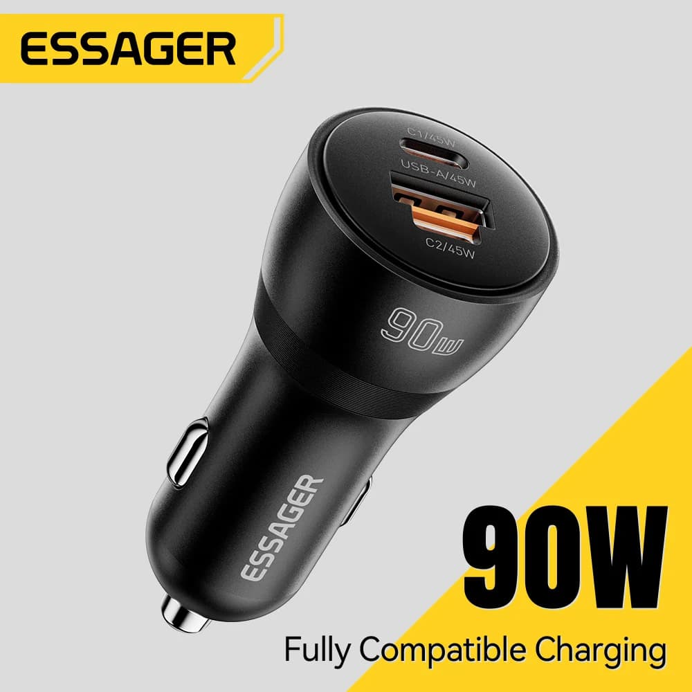 90W USB Type-C PD rychlý auto nabíječka