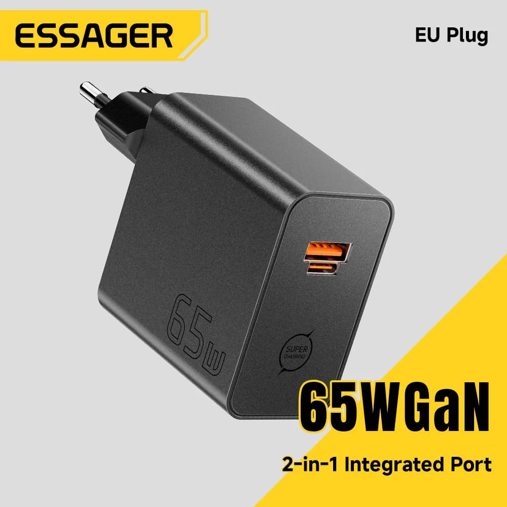 65W GaN 2v1 USB Type-C rychlonabíječka